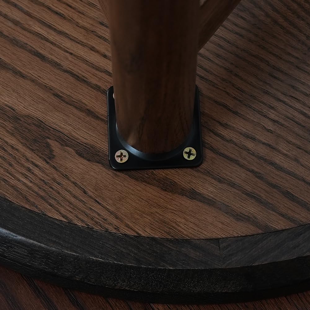 CONSDAN Nesting Table, Wood Coffee Table Set, Side Table Set with Solid Oak Hardwood Structure for Living Room, Bedroom, Balcony CONSDAN