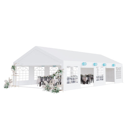 Garvee 20x40 Ft Heavy Duty Party Tent, Outdoor Wedding Event Shelter with Removable Side Walls, Large Commercial Tent with Large White Roof and 5 Storage Bags for Wedding Parties, Outdoor Events