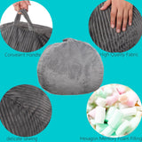 Bean Bag Chair 3Ft Luxurious Faux Rabbit Fur Memory Foam Bean Bag Chairs for Adults/Teens with Filling,Ultra Soft Faux Fur Fabric, Round Fluffy Sofa for Living Room Bedroom College Dorm (Grey) Kisoy