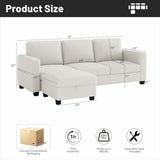 Sectional Sofa Couches for Living Room - 78''Convertible Modular Three-Seater L-Shaped Pet-Friendly Couch,Washable Sofa Cover-Bench Storage, Suitable for Small Living Room, Apartment,Office-Beige Clotius