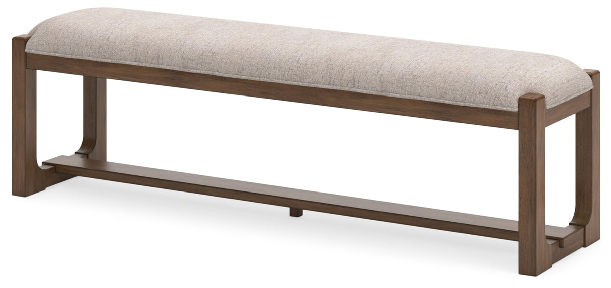 Signature Design by Ashley Cabalynn Farmhouse Upholstered 63" Dining Bench, Beige & Light Brown Signature Design by Ashley