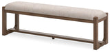 Signature Design by Ashley Cabalynn Farmhouse Upholstered 63" Dining Bench, Beige & Light Brown Signature Design by Ashley
