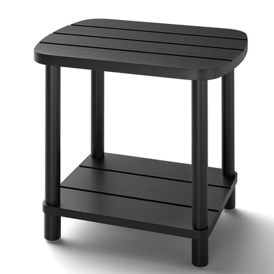 LEJANEOYE Outdoor Coffee Table, 2-Tier Adirondack Outdoor Side Table Weather Resistant, Patio End Table for Pool, Porch, Backyard.