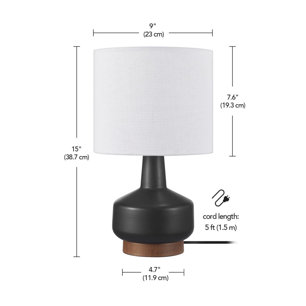 Globe Electric 61000049 17" Ceramic Table Lamp, Soft Beige Finish, White Linen Shade, On/Off Rotary Switch on Socket, Table Lamp for Living Room, Home Décor, Lamps for Bedroom, Room Décor Globe Electric