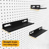 Metal Pegboard Shelf Set - 2Pack 11.7" Peg Board Shelving Racks Black Accessories Display Trays Tool Tiered Shelves for Office Craft Garage Kitchen Bathroom Pegboard Organization System (Medium) G.CORE