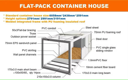 Double story 6-8 Bedrooms with Balcony Modern 2024 design. Fully equipped bathroom, prefab container house with stairs with a free Water heater - WoodArtSupply