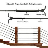 Toukioo Black Cable Railing Hardware Kit, for 1/8 Cable Railing System for Wood Posts, Stainless Steel Swage Toggle Turnbuckle 20 Pairs Toukioo