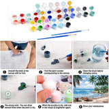 Fuinkqe 6 Pack Paint by Numbers for Adults Beginner, Moon Landscape DIY Acrylic Painting Paint by Numbers Kits on Canvas for Gift Home Wall Decor 10x14inch Fuinkqe