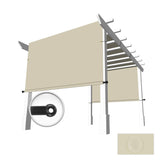Windscreen4less 16' x 5' Universal Waterproof Replacement Shade Cover Canopy for Pergola Patio Privacy Shade Screen with Grommets on 2 Sides Includes Weighted Rods UV Block Beige Windscreen4less