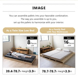 EMOOR Pallet Bed Slats 4 Pieces (for Additional Purchase) Pine Wood Natural, Japanese Futon Mattress Floor Sleeping Tatami Mat EMOOR