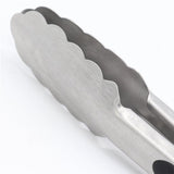 304 Stainless Steel Kitchen Cooking Tongs, 9" and 12" Set of 2 Sturdy Grilling Barbeque Brushed Locking Food Tongs with Ergonomic Grip, Black ALLWIN-HOUSEWARE W