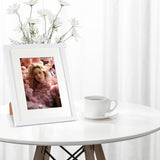 LBECUA 8x10 Picture Frame Set of 6, Display Pictures 8x10 without Mat or 5x7 with Mat, Horizontal and Vertical for Wall and Tabletop, White LBECUA