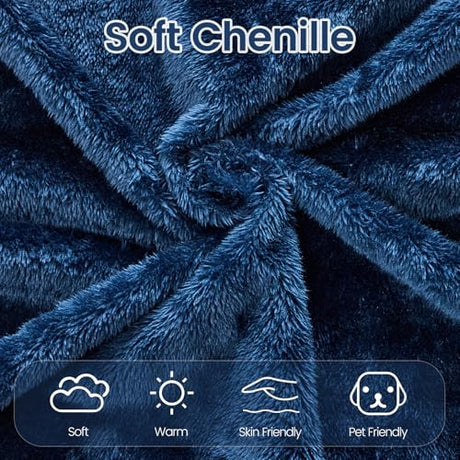 Orynveela Convertible Folding Sofa Bed, 78” Full Size Floor Sleeper Couch, Chenille Full Foam Futon Loveseat for Living Room Bedroom, No Assembly Required (Deep Blue) Orynveela