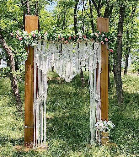 Youngeast Boho Curtains Large Macrame Curtain Macrame Wall Hanging Woven Window Curtains Wedding Backdrop Room Divider Bed Headboard Youngeast