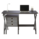 Realspace® X-Cross 48"W Computer Desk With File Cabinet, Black Realspace
