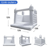 iLink-outer White Bounce House for Kid and Adult with Slide Ball Pit Blower Large Oxford White Castle 13FT x 13FT x 12FT Kid Birthday Party Playhouse Gift iLink-outer