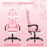 Soontrans Pink Gaming Chair with Footrest,Lovely Bunny Computer Gamer Chair,Gamer Desk Chair for Granddaughter,Sister,Girlfriend,Wife and Love (Pink) Soontrans