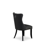 East West Furniture DUDA6-BLK-12 6 Piece Dining Table Set Contains a Rectangle Solid Wood Table and 4 Upholstered Chairs with a Bench, 36x60 Inch, Black East West Furniture