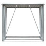 Gecheer Galvanized Steel Log Storage Shed, Durable Firewood Rack with Sloping Roof for Outdoor Backyard, 64.2" Gecheer