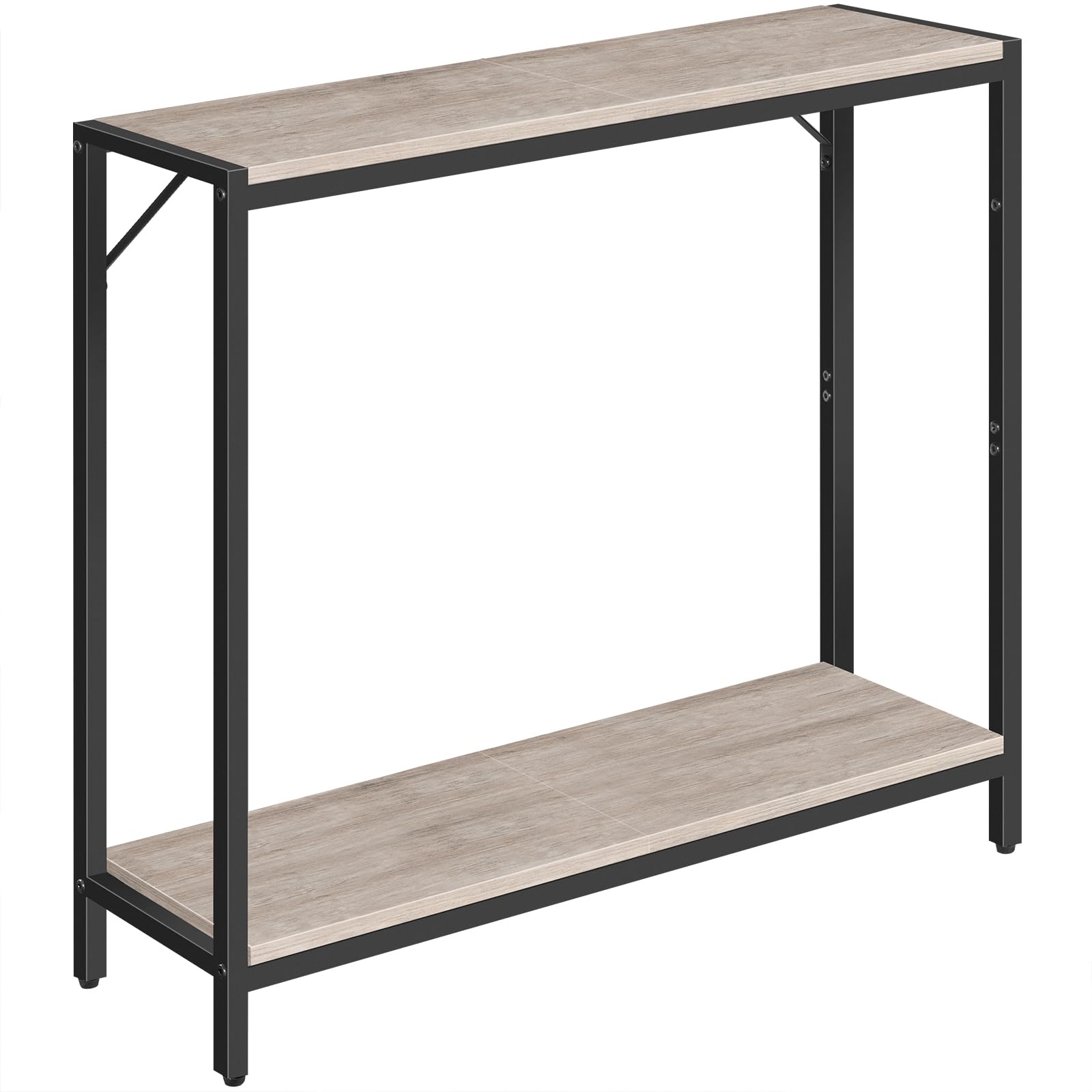 MAHANCRIS Console Table, 2-Tier Entrance Table, Behind Sofa Table, Industrial Style, Sturdy and Stable, for Living Room, Entryway, Foyer, Corridor, Office, Greige and Black CTHG27601 - WoodArtSupply