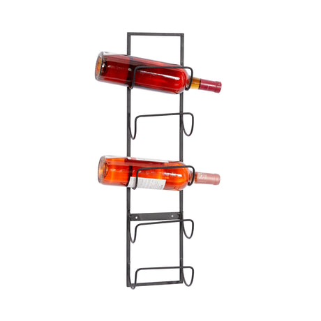 Deco 79 Metal 5 Bottle Wall Wine Rack, 6" x 5" x 25", Black Deco 79