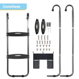 HBTower Trampoline Ladder, 2 Steps with Wide Steps, Trampoline Storage Bag, Universal Hook, 220 lbs Capacity Trampoline Accessories for Children Kids, Black HBTower