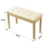 ZHRUNS Duet Piano Bench Wooden Keyboard Bench with Storage, Wooden Piano Keyboard Bench Long, Piano Stool Beige ZHRUNS