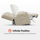 MCombo Oversized Dual Motor Power Lift Recliner Chair Sofa with Massage and Heat for Big Elderly People, Infinite Position, USB Ports, Faux Leather R7677 (Beige, Medium-Oversize) MCombo