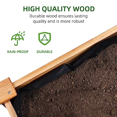 Elevon 48x24x30in Raised Garden Bed, Elevated Wood Planter Box Stand for Backyard, Patio, Balcony w/Bed Liner, 200lb Capacity Elevon