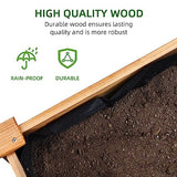 Elevon 48x24x30in Raised Garden Bed, Elevated Wood Planter Box Stand for Backyard, Patio, Balcony w/Bed Liner, 200lb Capacity Elevon