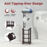 Toilet Paper Holder Stand Tissue Paper Roll Dispenser with Shelf for Bathroom Storage Holds Reserve Mega Rolls-Bronze TreeLen