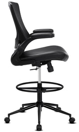 Misolant Tall Office Chair for Standing Desk, Drafting Chair with Foot Ring, Recline Office Drafting Chair, Standing Desk Chair with Adjustable Lumbar Support, PU Leather High Office Chair Misolant