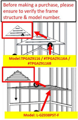 Canopy Top for Garden Treasures 10 ft x 10 ft Brown Metal Square Semi- Gazebo Model #L-GZ038PST-F (Tan) (Fabric TOP ONLY) APEX GARDEN