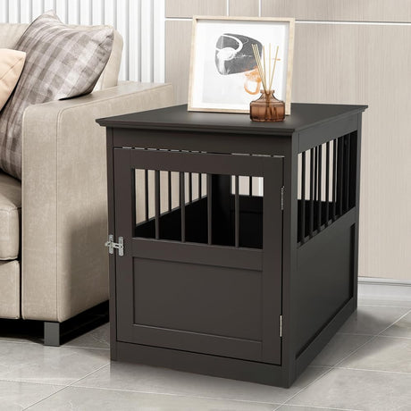 COZIVVOVV Wood Dog Crate Furniture,Wooden Indoor Dog Kennel Furniture, Aesthetic Furniture Style Dog Crate Table for Medium Dogs, Modern Small Dog Kennel end Table, Brown cozivvovv