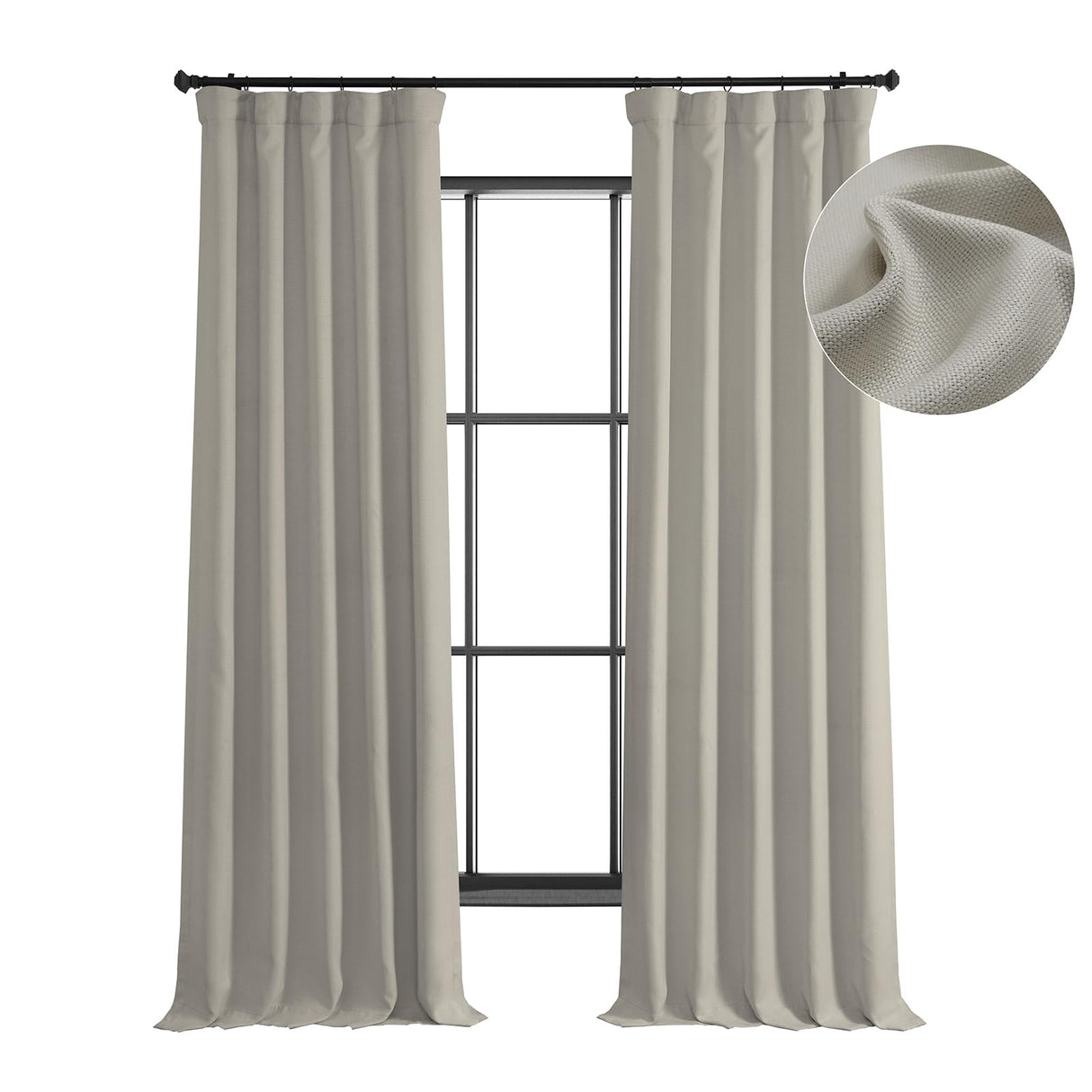 HPD Half Price Drapes Faux Linen Textured Room Darkening Curtains for Bedroom 108 Inches Long (1 Panel), 50W X 108L Curtains for Living Room Home Decor, Birch HPD Half Price Drapes