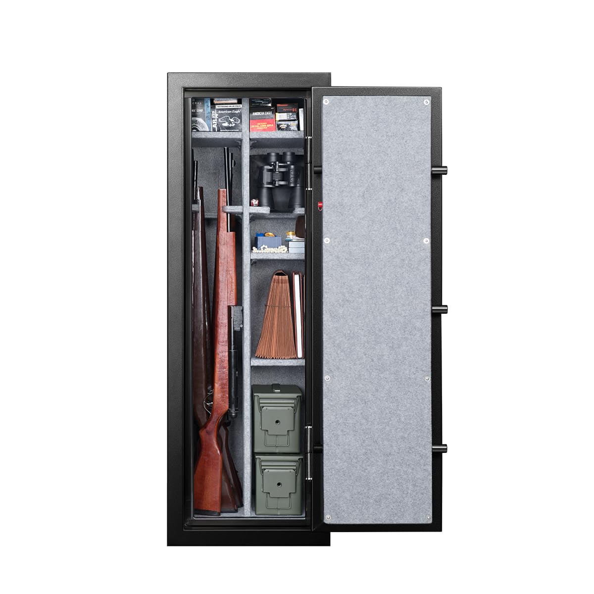 Fortress 14-Gun Fireproof Safe with Combination Lock, Black | 14-Gun with Combination Lock - WoodArtSupply