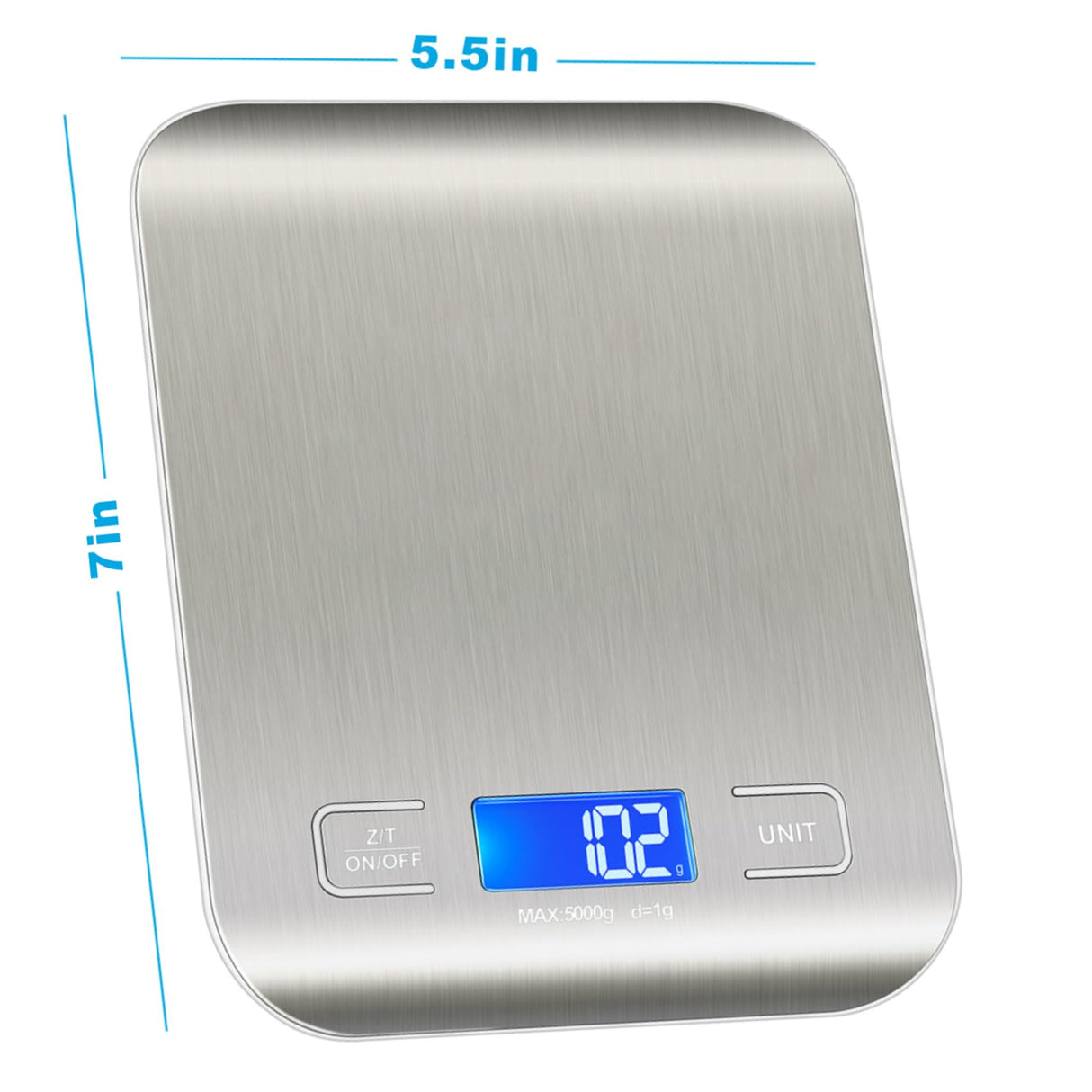 WIWUE GUO Food Scale, Kitchen Scale, Weight Scale Grams and Ounces for Weight Loss, Baking, Cooking, Keto and Meal Prep, LCD Display, 304 Stainless Steel WIWUE GUO