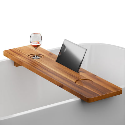 Tinamo Acacia Bathtub Caddy Tray Table | 35x9 Inch Large Bath Tub Tray Wooden | Anti-Tipping, Sustainable Tub Tray for Bathtub | Bathtub Accessories
