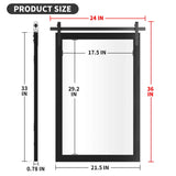 Black Farmhouse Mirror - 24x36INCH Wood Framed Square Bathroom Mirror for Vanity, Barn Door Style Wall Mounted Dresser Decor Living Room Bedroom Vertical PAIHOME