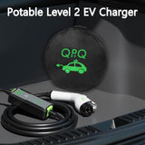 QPQ Level 1-2 EV Charger, 16 Amp 110-240V Portable Electric Car Charger, Electric Vehicle Charging Stations with NEMA 6-20 Plug & NEMA 5-15 Adapter for J1772, Level 2 EV Charger with 21 FT Cable QPQ