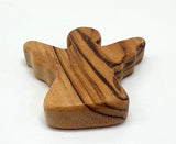 Zuluf ANGEL OLIVE WOOD HOLDING CROSS | Made in Bethlehem the Holy Land | Pocket Angel Cross For Comfort | Religious Gift for Protection Comes with Certificate from Holy Land Israel HLG025 Zuluf