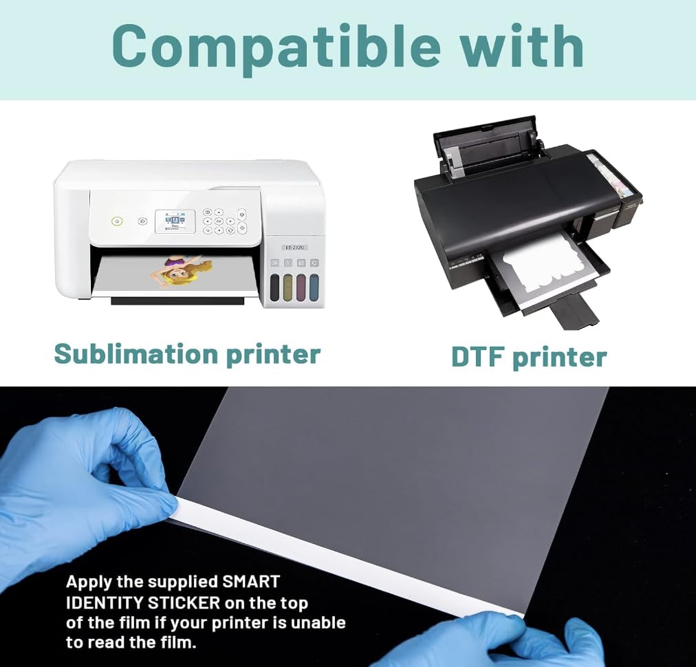 DTF Transfer Powder Film Kit for DTF Sublimation Printer,All-in-1 DTF Starter Kit- 8.8oz White Digital Hot Melt Adhesive &15 Direct to Film Pretreat Iron-on Transfer Paper Fabric INKCREDIBLE