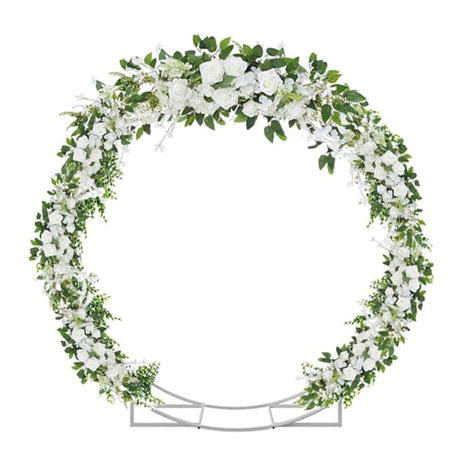 6.5 Ft Round Metal Arch Garden, Arbor for Garden, Indoor and Outdoor, Party Decoration, Easy Assembly (with Support Legs, Ground Anchors, Screwdriver, Instructions) JC HUMMINGBIRD