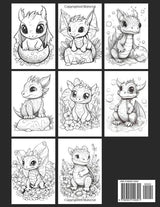 Enchanting Baby Dragons Fantasy Coloring Book for Stress Relief: Relax with 50 Cute Dragon Coloring Pages for Adults and Teens WoodArtSupply
