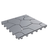 Pure Garden 30-Pack Polypropylene Interlocking Patio Deck Tiles - Weather-Resistant Outdoor Flooring for Balcony, Porch, and Garage (Gray) Pure Garden