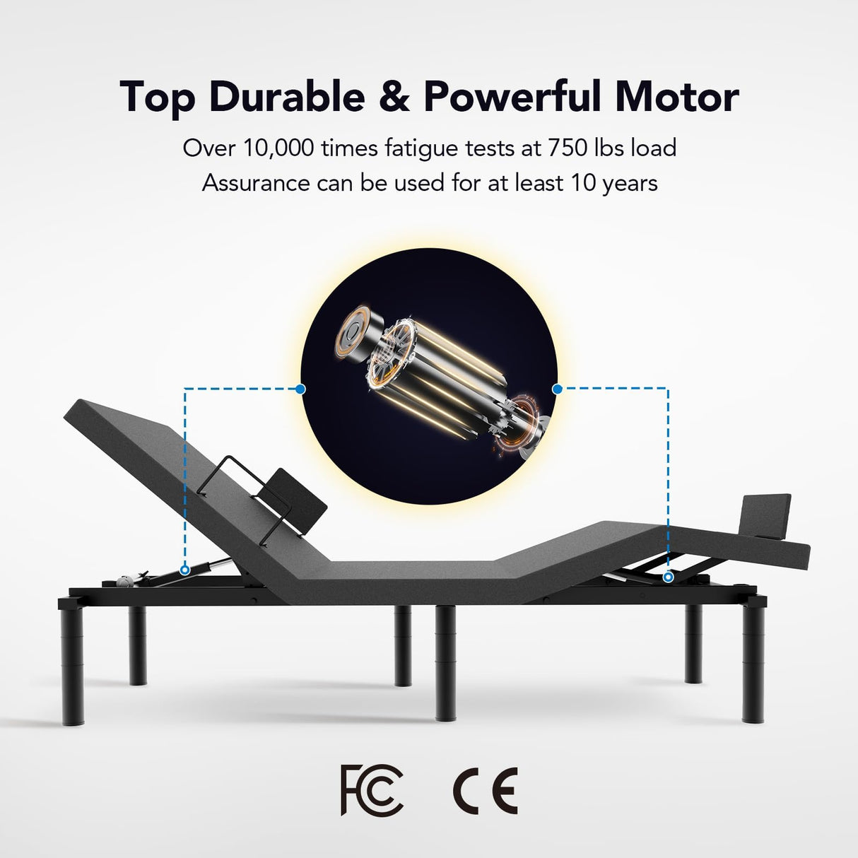 FLEXISPOT S6 Adjustable Bed Frame Base Split King, Quick Assembly, Massage, Zero Clearance, Whisper Quiet Durable Motor, Zero Gravity, Mattress Holder, Anti-Snore, Wireless. FLEXISPOT