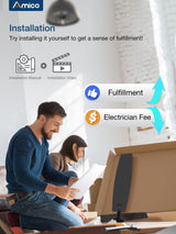 Amico Ceiling Fans with Lights, 52 inch Smart Ceiling Fan with Remote/APP/Alexa Control, Reversible DC Motor, 5 Blades, 6 Speeds, 3CCT, Dimmable, Noiseless, Wifi Ceiling Fan for Farmhouse, Bedroom Amico