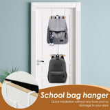 XYDHQS Backpack Over The Door Hanger for Closet or Bedroom, Schoolbag Metal Storage Rack, 2 Tiered Home Tower Backpack Hanger, Easy Installation Over The Door Hook Schoolbag Organizer. XYDHQS