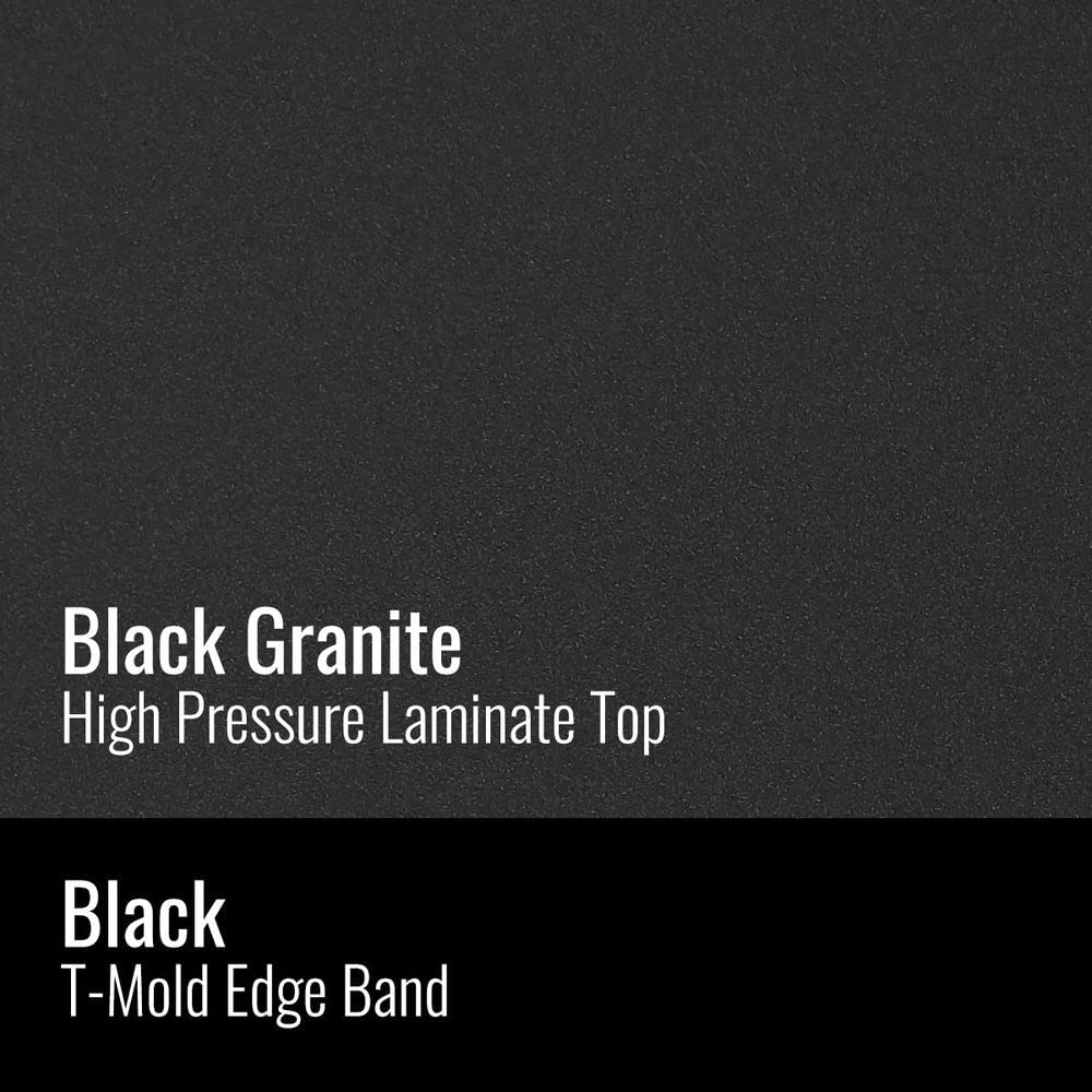 Correll 30" Round, Cocktail Bistro 42" High Table, Standing or Stool Pub Height, Black Granite High Pressure Laminate, Cast Iron Base, Top Made in The USA, Leveling Glides CORRELL, INC.