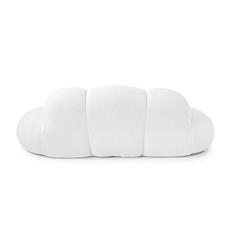 JACH 3 Seater Cloud Sofa for Living Room, Modern Sherpa Upholstered Sofa, Minimalist Leisure Couch, Comfy Cloud Couch for Apartment, Small Space, No Assembly Required (White) JACH